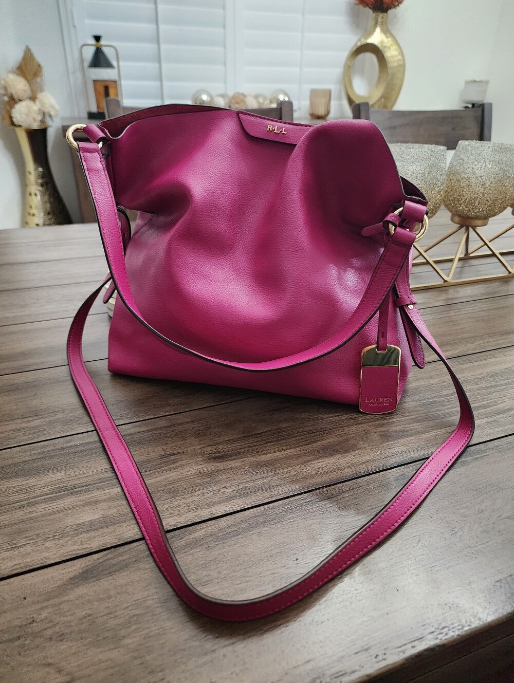 Ralph Lauren Pink Leather Shoulder & CrossbodyBag